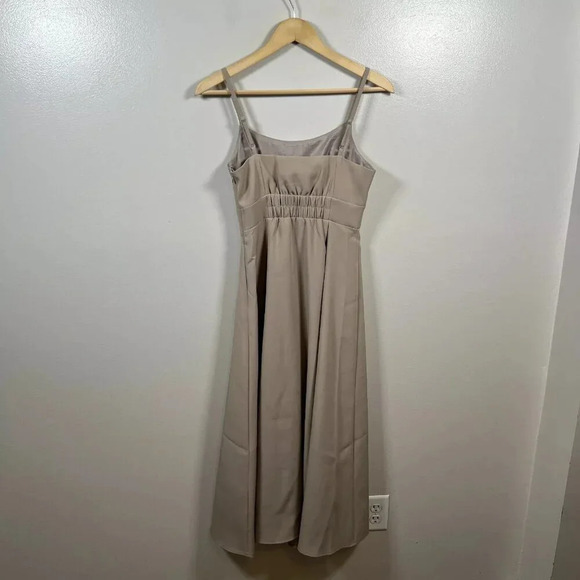 Snidel A-line Midi Dress One Size Taupe Neutral Event Special Occasion Cocktail - Picture 2 of 7
